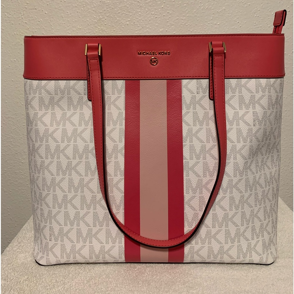 Pink and White Michael Kors Tote